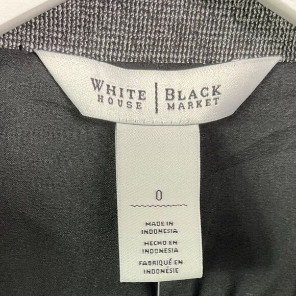 NWT White House Black Market Womens Textured Blazer Jacket Size 0 Black & White - Picture 7 of 14